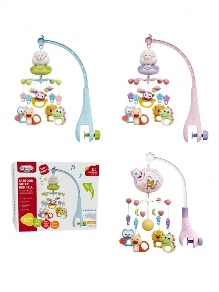 360° Rotating Baby Crib Mobile With Music, Projection Light & Plush Doll - Stimulates Baby's Brain Development, Suitable For Crib & Car Hanging, Visual & Auditory Development, Newborn Birthday Essential, Soothing Aid, Pre-Bedtime Comfort, Rotating Teether, Musical Chimes, Sensory Spinning Function - Multicolor - View 3