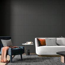 Aadesh 3D PVC Plastic Wall Panels, Suitable For Interior Wall Decoration, Waterproof And Heat-Resistant, With Grooved Texture. Ideal For Living Rooms, Halls, Bedrooms, Hotels, Offices, Game Rooms, And TV Accent Walls. 30cm * 30cm (Includes Installation Accessories). - Sọc đen - Xem 6