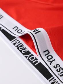 5 件随机颜色加大码基础款瑜伽字母胶带性感内裤运动女士内裤