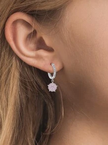 S925 Sterling Silver Cubic Zirconia Snowflake Earrings, Hypoallergenic, Wedding Anniversary, Birthday Gift Valentines