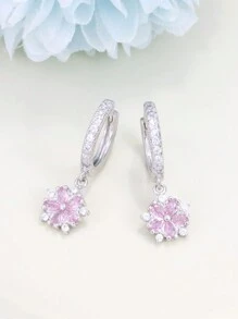 S925 Sterling Silver Cubic Zirconia Snowflake Earrings, Hypoallergenic, Wedding Anniversary, Birthday Gift Valentines