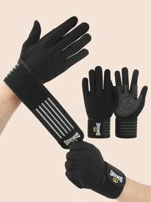 GOUNOD 1Pair Full Finger Workout Gloves Sports Gym Fitness Training Gloves For Weightlifting. - Black - View 2