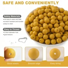 30 peças/20 peças 12mm/15mm Contas de Silicone, Usadas para Fabricação de Chaveiros, Contas Solta de Silicone para Fabricação de Pulseiras e Colares, e Contas de Silicone Circular para Canetas