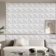 Aadesh 3D PVC Plastic Wall Panels, Suitable For Interior Wall Decoration, Waterproof And Heat-Resistant, With Grooved Texture. Ideal For Living Rooms, Halls, Bedrooms, Hotels, Offices, Game Rooms, And TV Accent Walls. 30cm * 30cm (Includes Installation Accessories). - 白色S127 - 查看 3