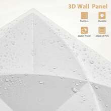 Aadesh 3D PVC Plastic Wall Panels, Suitable For Interior Wall Decoration, Waterproof And Heat-Resistant, With Grooved Texture. Ideal For Living Rooms, Halls, Bedrooms, Hotels, Offices, Game Rooms, And TV Accent Walls. 30cm * 30cm (Includes Installation Accessories). - 白色S127 - 查看 10