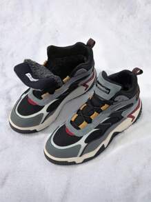 baasploa بوت ثلج شتوية للرجال، بوت كاجوال خارجية للرجال من جلد البولي يوريثان السميك، بوت رجالية سميكة من الصوف - رمادي - مشاهدة 10