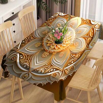 1pc Waterproof Square Tablecloth For Home, Kitchen, Living Room - Perfect For Parties, Holidays, Gift, Picnics, Festival Decoration-Polyester, Easy Clean