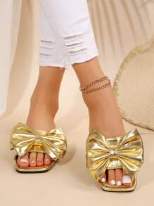 Bow Sliders Sandals For Women, Fashion Beach Slippers, Non-Slip Bow Outdoor Slides, Suitable For Dates, Shopping, Gatherings, Parties, Banquets, Daily Outings, Home & Leisure