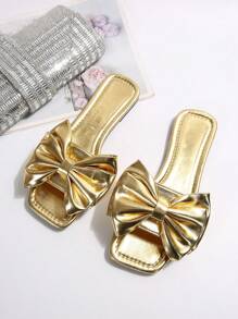 Bow Sliders Sandals For Women, Fashion Beach Slippers, Non-Slip Bow Outdoor Slides, Suitable For Dates, Shopping, Gatherings, Parties, Banquets, Daily Outings, Home & Leisure