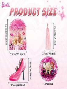 63 pièces Ballon officiel de Barbie blonde sous licence. Ensemble de ballons de dessin animé mignons, guirlande de ballons, toile de fond pour photo d'anniversaire, décorations pour mariage, fête de jardin, fournitures pour Noël