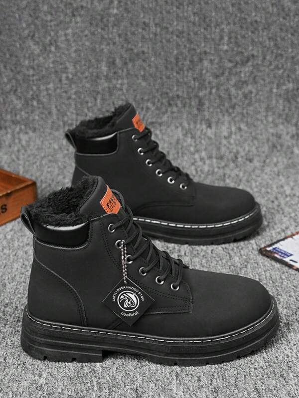 Chaussures d'hiver pour hommes grande taille, nouvelle collection. Bottes de neige à semelle épaisse doublées thermiques, chaudes. Tout-aller, sport, hautes, , bottines pour hommes.