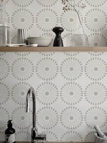 10pcs 20x20cm French Vintage Ins Style Ceramic Tile For Bathroom, Washroom Decoration, With Self-Adhesive, Waterproof & Anti-Slip - Multicolor - View 5