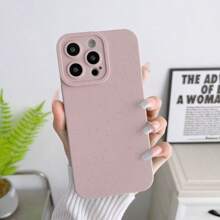 Capa para IP 11 12 13 14 15 16 Pro Max Capa Simples Premium Personalidade Grão de Trigo - Areia Rosa - Visão 2