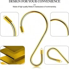 5 件/10 件 S 型挂钩，适用于厨房储物和户外露台储物 - 金色 - 查看 5