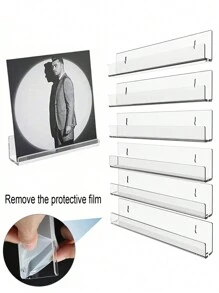2/4 Stücke klare Acryl Schallplatten Halter - Wandmontierte Album Regale und Schallplatten Präsentationsständer für Schallplattensammler - weiße Heimdekoration Organizer für Wohnzimmer und Badezimmer