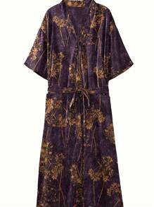 Plus Size New Men's Short Sleeve Bathrobe