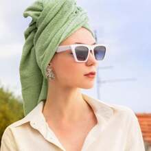 Set Of 3 Marseille Bath Towels 70x140cm 100% Cotton - Mint Green / Acai / Stainless Steel - 彩色 - 查看 2