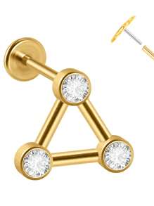 1PC Stainless Steel 20G Gold Plated Cz Labret Lip Ring Threadless Crystal Cluster Ear Cartilage Tragus Helix Daith Piercing Jewelry