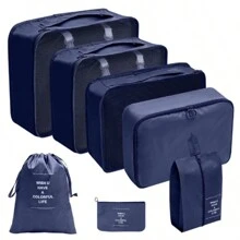 7 Pieces Travel Organizer Storage Bags Suitcase Portable Packing Luggage Clothes Shoes Bag - màu đen - Xem 5
