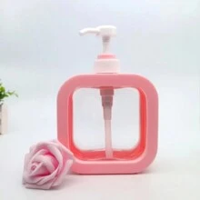 Refillable 300ml Soap Dispenser Pump Square Bottle Bathroom Shampoo Conditioner Body Wash