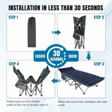 Cama de camping plegable de 5 posiciones, silla de descanso con colchón, camastro de dormir plegable, camastros de camping para adultos, sillas de descanso resistentes para exteriores, playa, césped - De ébano - Ver 9