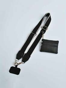 拉链手机挂绳，时尚女士斜挎手机挂绳，带钱包的斜挎手机挂绳，新款拉链手机挂绳，可调节斜挎手机带 - 耐用涤纶材质，休闲风格，手机袋，女士礼物 - 彩色 - 查看 5