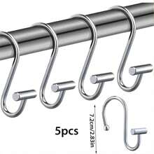 5 件/10 件 S 型挂钩，适用于厨房储物和户外露台储物 - 金色 - 查看 14