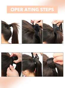 卷曲直马尾接发巴西未加工柔软天然人发环绕式马尾接发女士卷曲 Yaki 直马尾自然发 - Natural Black - 查看 9