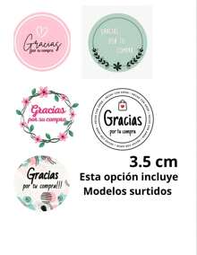 120 Circular Labels Thank You For Your Purchase Adhesive Labels - Multicolor - View 1