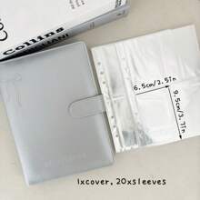 PU Leather Silver A5 Kpop Photocards Collect Binder Idol Photo Card Book Idol Storage Album Stationery Back To School