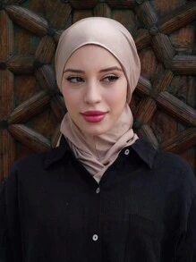 1pc Women Solid Color Balaclava Elastic Headband, Breathable & Comfortable Multifunctional Headscarf Turban Hat For Daily Wear, Sports, Yoga, Fitness And Fashion Styling Lightweight Under Cap Veiled Clothes,Abayas Accessories Soft Hijab