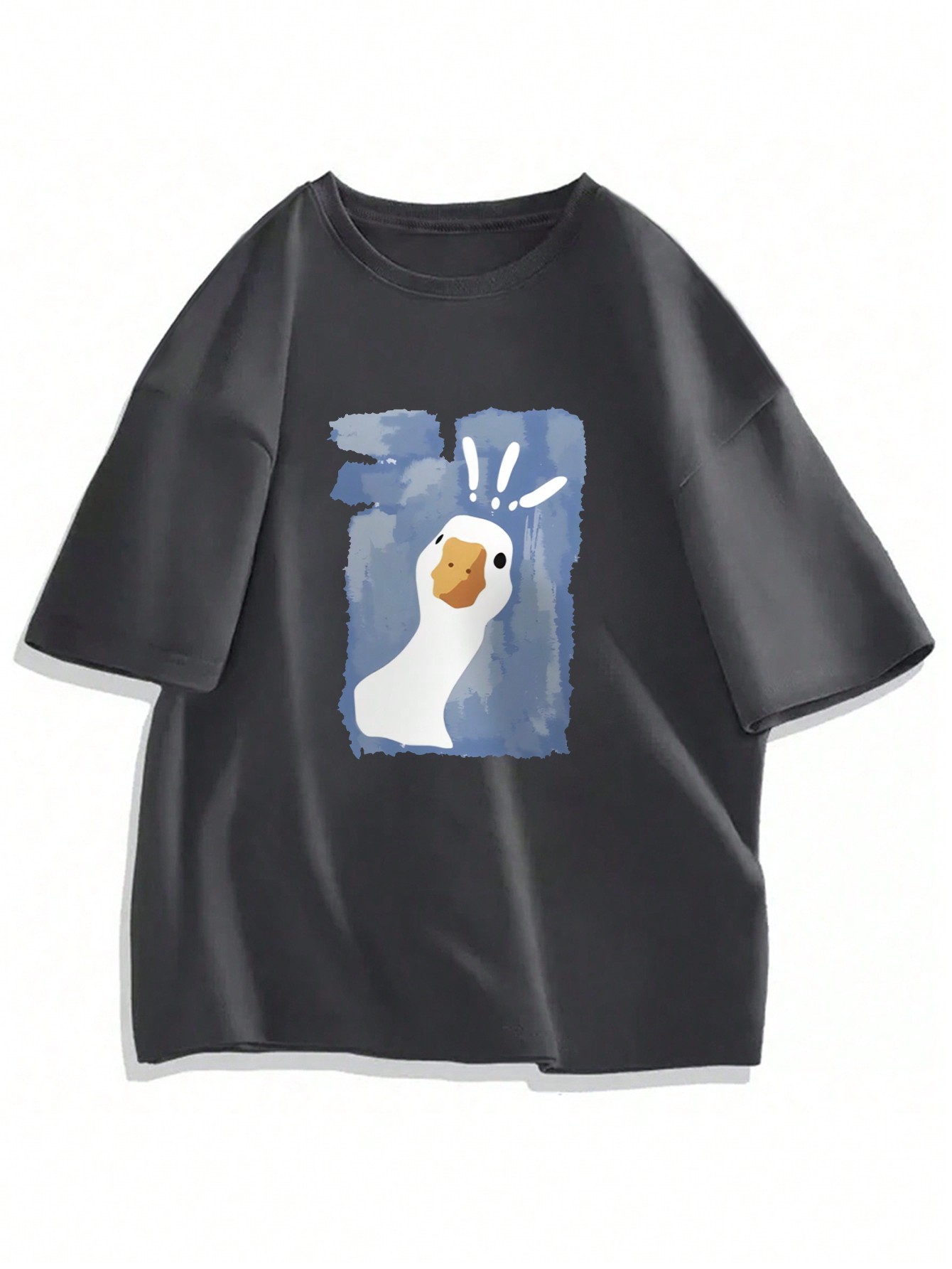 2025 Men Duck Printed Round Neck Short Sleeve Casual T-Shirt, Summer