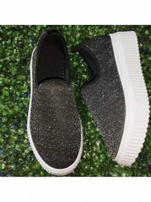 Promotion Shiny Sneakers With Expanded Sole - màu đen - Xem 3