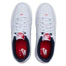 Nike Zapatillas Air Force 1 para niños mayores, zapatos deportivos casuales para jóvenes - Rojo universitario/Platino dorado/Obsidiana - Ver 4