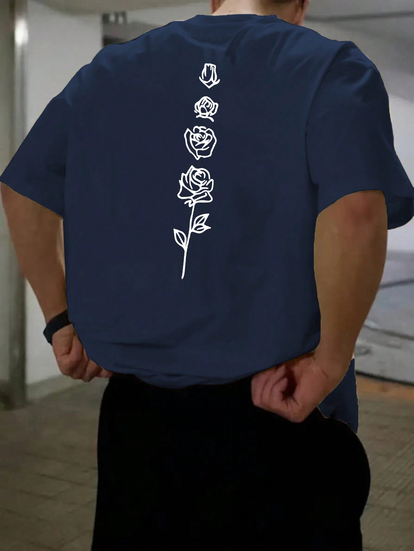 2025 Men Floral Printed Round Neck Short Sleeve Casual T-Shirt, Summer