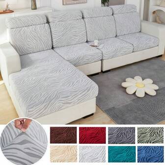 1PC Waves Jacquard Sofa Cover Anti Slip For Living, Bedroom Room Armchair Cover Elastic Plaid Corner Sofa Covers Dustproof Couch Slipcover 1/2/3/4 Seat Sectional L-Shaped Backrest Sofa Cover Couch Cover Room Decor Living Room Decor