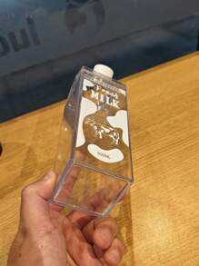 1 pièce, Bouteille d'eau de conception de carton de lait carré transparent, avec 39 couleurs ou motifs différents, 500 ml/750 ml/1 L, réutilisable, convient pour les sports, les sports de plein air, les voyages, l'école, , cuisine et restauration, lavage à la main uniquement - Multicolore - Voir 18