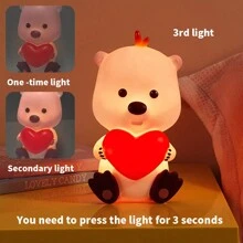 Miniso ZANMANG LOOPY Large LED Night Light, Cute Character Design, Soft Glow Eye-Protection Light, High-Quality ABS Material, Perfect For Bedroom Decor, Living Room Lighting And LOOPY Fans (1PC) - Pink - View 1