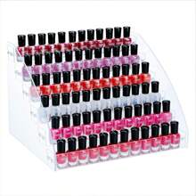 1 Stück Mehrschichtiges Nagellack Ausstellungsregal aus Acryl, Nagellack Farbverlauf Aufbewahrungsregal, Lippenstift & Nagellack Ausstellungsständer, Schreibtisch Make-up & Nagelpflege Aufbewahrungsregal