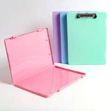 4 pezzi Cartella con scomparti, comprende una cartella con portapenne e una cartella per fogli A4, in plastica resistente, con apertura laterale e frontale, con molletta discreta, adatta per infermieri, insegnanti, avvocati