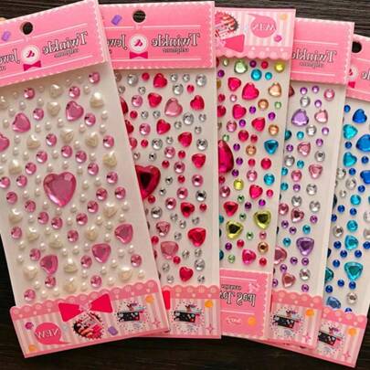 ملصقات الأحجار الكريمة، ملصقات مرصعة بالماس الكرتونية، ألعاب تعليمية DIY للشباب، ملصقات مكافآت، ألوان متنوعة، يمكن استخدامها للتنكر وعودة المدرسة