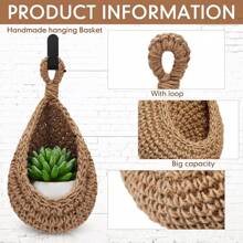 1 件/3 件/6 件壁挂式蔬菜水果储物篮，花盆挂篮，鸟巢式编织壁挂式沥水篮，节省空间，适用于厨房、花园、客厅 - 彩色 - 查看 7