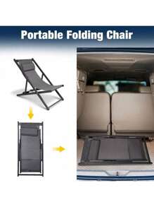 LUCKYERMORE Set Of 2 Folding Lounge Chairs Outdoor Adjustable Beach Chairs With Headrest Reclining Chairs Waterproof Pool