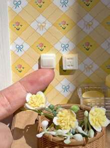 2pcs/Set Dollhouse Miniature Switch & Outlet Model: 1/12 Scale Realistic Wall Decor For Living Room, Bedroom, Kitchen, Bathroom, Scenes And Props - Multicolor - View 1