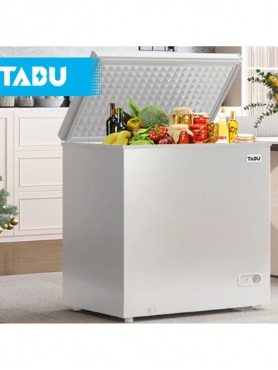 TABU Large Chest Freezer, 10.0 Cu Ft Deep Freezer With 7 Level Adjustable Temperature, Deep Freezer With Removable Storage Basket, Large Deep Chest Freezer With Top Open Door