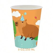 Capybara Birthday Decorations,Capybara Paper Plates And Napkins Party Supplies,Capybara Tableware Set Back To School Valentine's Day - Card Bara Tableware - View 5