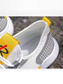 Men's Tennis Shoes/Travel Coconut Sneakers/Flying Woven Casual Running Shoes/Breathable Non-Slip - 白色 - 查看 4