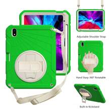 1 Ốp lưng tương thích với iPad Air4/5 Gen 10.9''/11'' thế hệ thứ 1/2/3/4, 10/9/8/7/6/5''/ 9.7'', Ốp lưng chống sốc có ngăn đựng bút chì [Dây đeo tay xoay 360°] & Chân đế, Ốp lưng tương thích với iPad Mini 6 Mini 7 8.3, iPad Air2/Pro/5/6 9.7, iPad 7/8/9 10.2 (Màu hồng) - Quả xanh và trắng - Xem 22