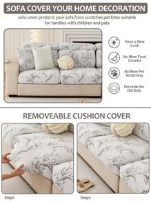 1 Pc French Sofa Cover All Inclusive Universal Set, All Season Universal Anti Cat Scratch Lazy Sofa Hat, Non Slip Cover Cloth, Living Room 1/2/3/4 Seat Sofa Cover - Light Grey - View 9