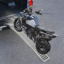 LILIIN Non si tiene suFolding Loading Ramp,78 x 10 Inch Portable ATV Ramps for Pickup Trucks, Steel Tri-Fold Car Ramp with Wheel Stops, Max 750LBS Capacity, 1PC